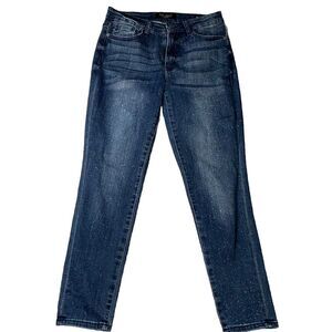Judy Blue Sz 7/28 Mid Rise‎ Relaxed Fit Raw Hem Everyday Stretch Jeans JB88226